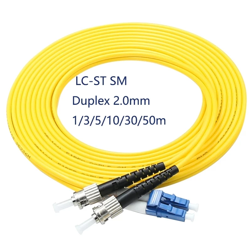 

10pcs/Pack LC/UPC-ST/UPC Singlemode SM Duplex Fiber Optical Jumper Fiber Optic Patch Cord 1m/3m/5m/10m/30m/50m