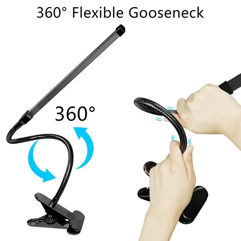 8 Вт Светодиодный светильник с зажимом Настольный 3 режимами 2 м кабель диммер 10