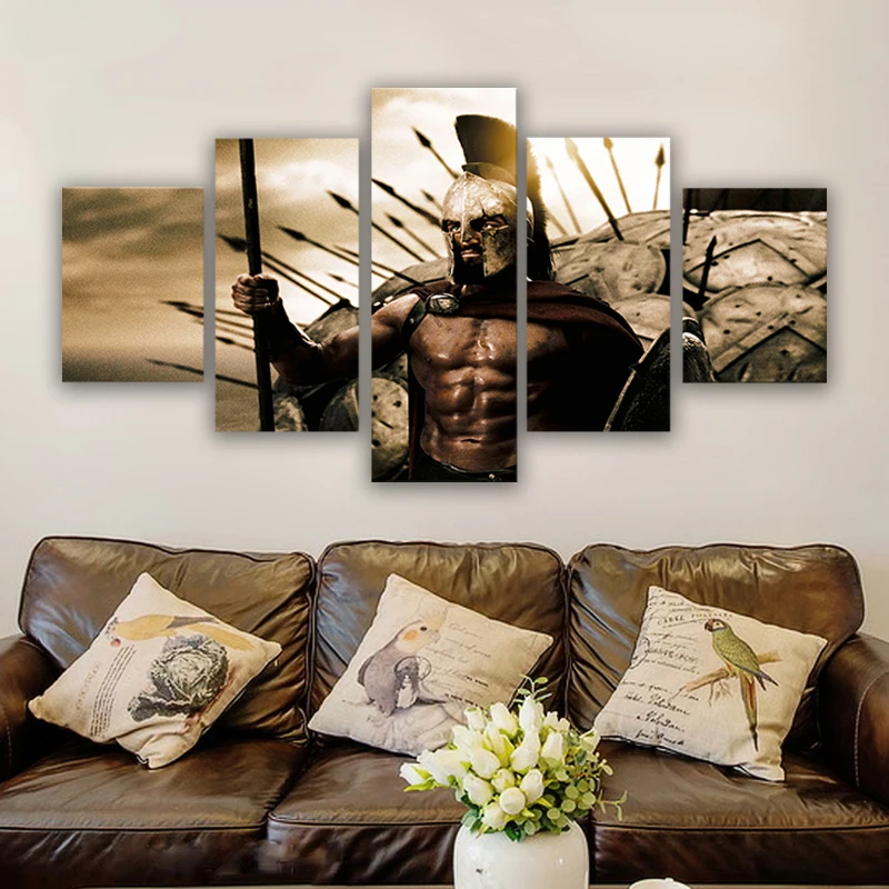 

Canvas Painting 5 piece Movie Film Poster Spartan Warrior Pictures Home Decoration Accessories Modern Living Room Wall Painting