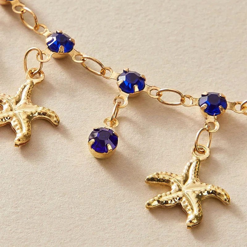 Ожерелье с имитацией натуральных камней для женщин чокер цепочкой в виде морской