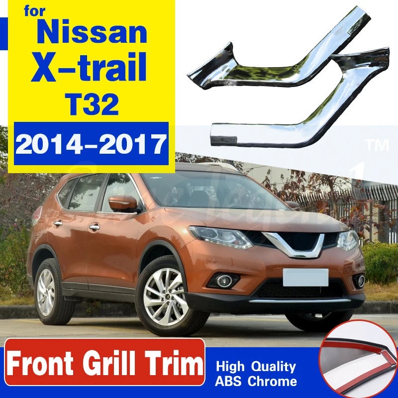 Хром бампер передний Нижняя решетка гриль крышка планки для Nissan X Trail T32 2014 2015 2016 2017