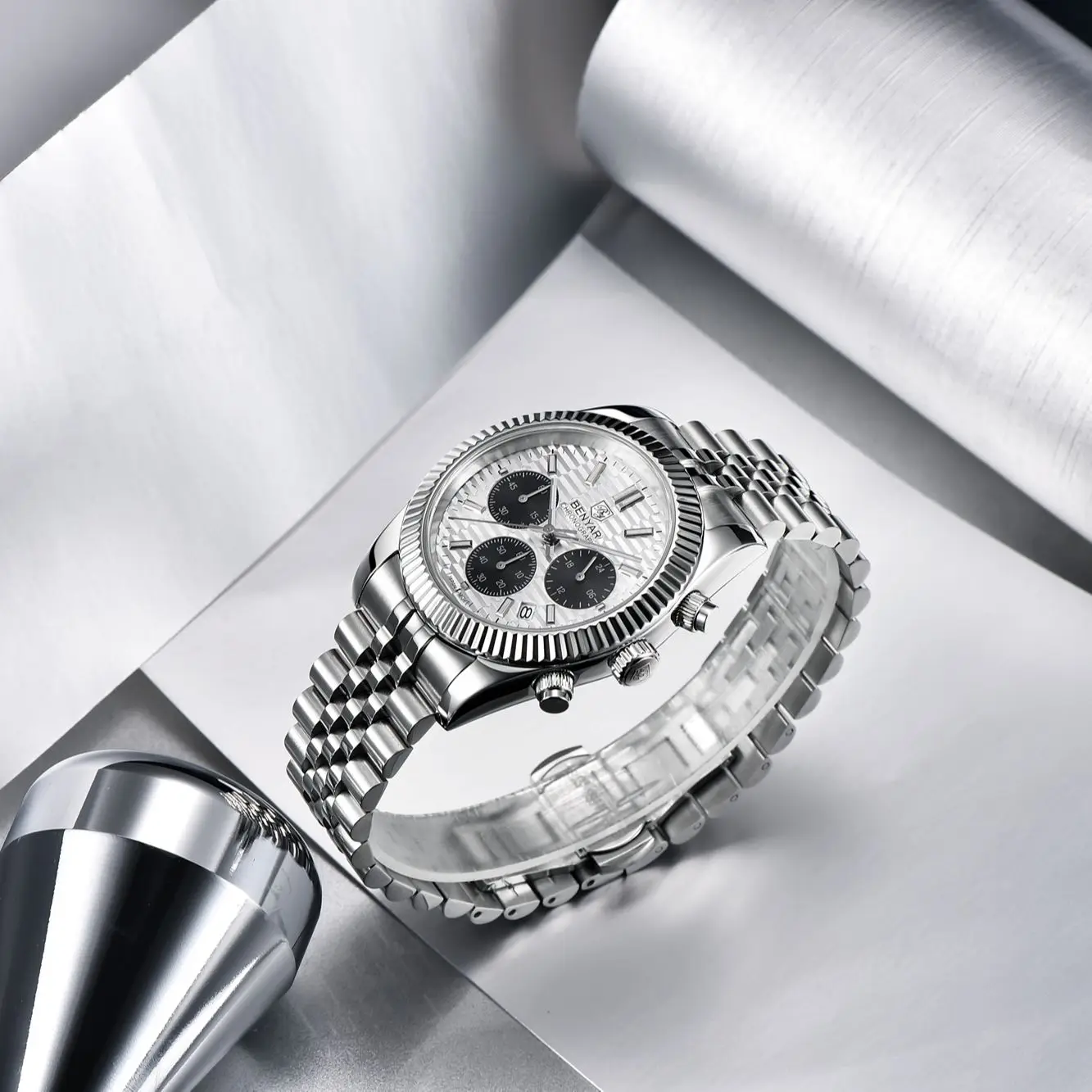 2021 top benyar design latest men's quartz watch automatic timing luxury waterproof business clock relogio masculino enlarge