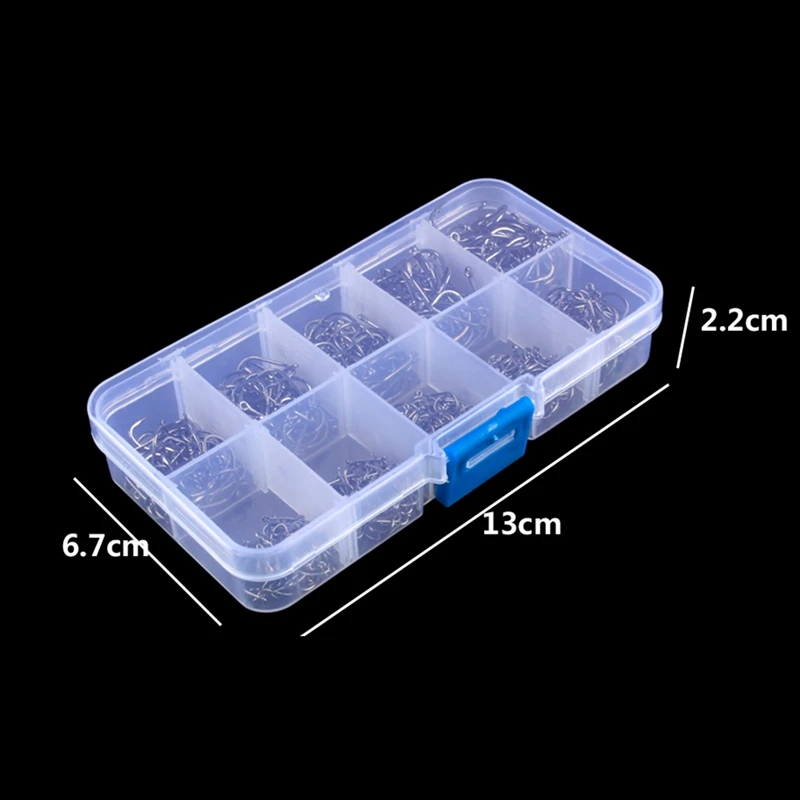 

500Pcs/Set 10 Sizes Sea Fishing Hooks High Carbon Steel Quality Jig Fish Tackle Hook Size 3 to 12 Perforated