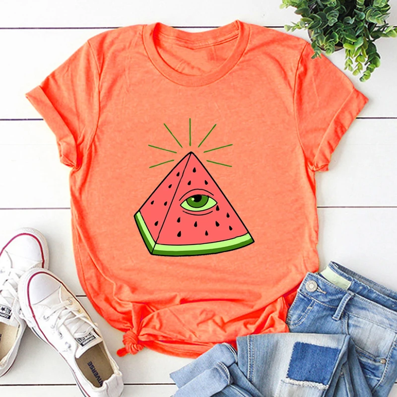 

Watermelon Graphic Tee Harajuku Beach Hawaii Women Sexy Tops Vacation Travel Couple T-shirt Vintage Clothes Woman Aesthetic