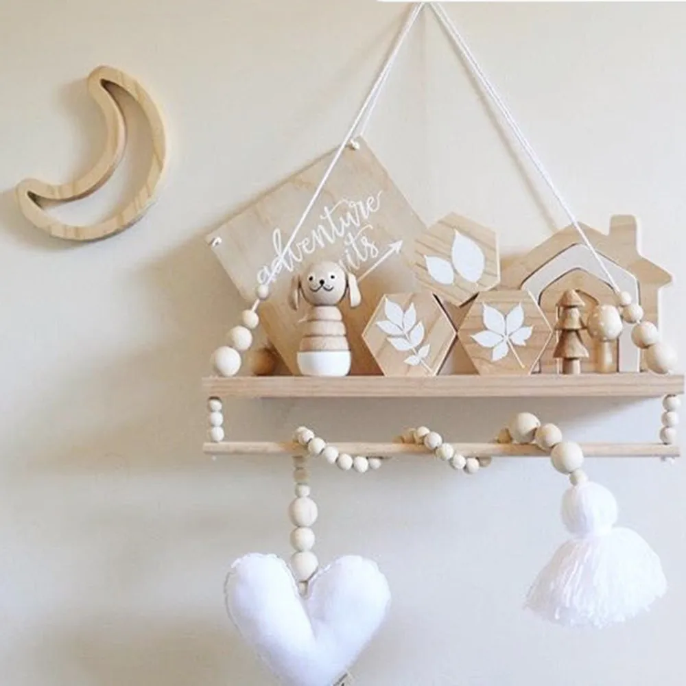 Скандинавские Детские декоративные подушки луна звезды деревянные бусины