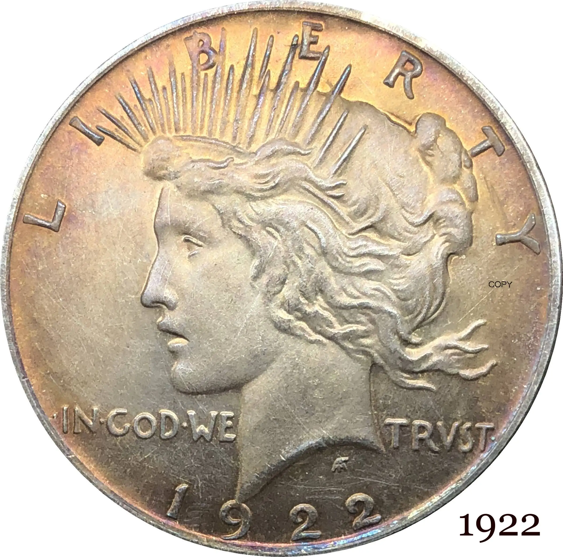 

United States Of America 1922 Liberty Coin In God We Trust 1 One Peace Dollar Cupronickel Silver Plated Copy Coins