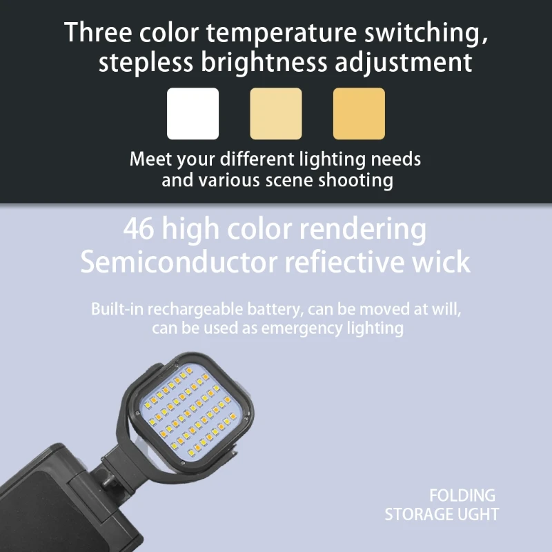 

Tripod Stand & Phone Holder for Video, Dimmable Desk LED Light for Makeup,