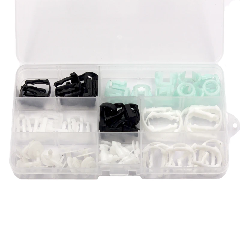 

Микс, 80 шт., U-образный зажим для автомобильной трубы, пластиковые U-образные зажимы, фитинги для карт ухода за автомобилем, пряжка, автомобильные фильтрующие зажимы, пластиковые заклепки