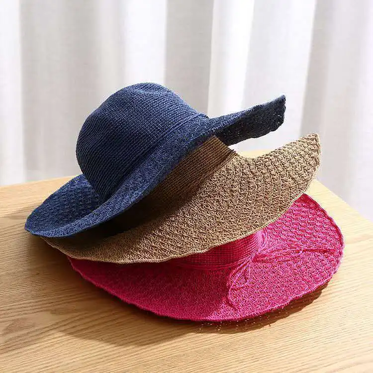 Очень тонкая тканая шляпа lafite для женщин путешествий Джокер защита от солнца