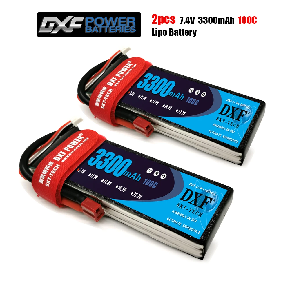 

DXF 3300mAh 7.4V 100C-200C Lipo battery 2S XT60/DEANS/XT90/EC5 For AKKU Drone FPV Truck four axi Helicopter RC Car Airplane