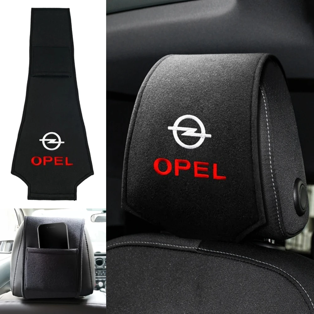 

Car Seat Neck Support Holder Covers Pillow Emblem Headrest Cover For Universal Car Opel Corsa Insignia Astra Accessories