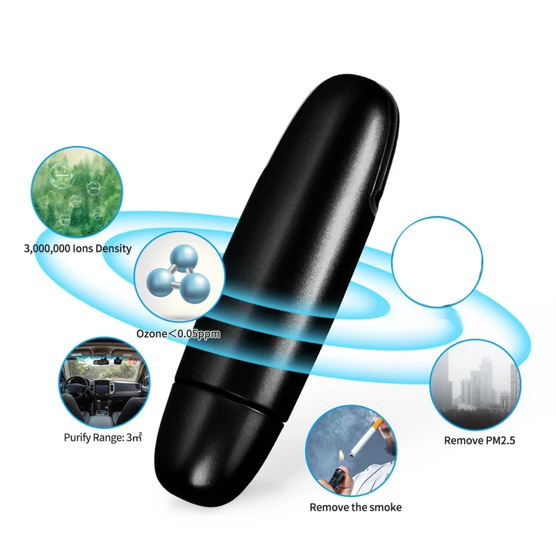 Portable USB Air Purifier Oxygen Mini Car Negative Ionization Ozone Generator Second-Hand Smoke in Addition to Odor | Бытовая техника
