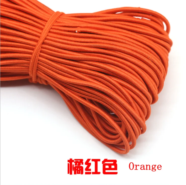Orange 10 м/лот, 24 цвета, высокое качество, 3 мм, цветная круглая эластичная повязка, резиновая эластичная веревка, ювелирные браслеты, веревка для улицы, веревка, E-2 - Цвет: Orange