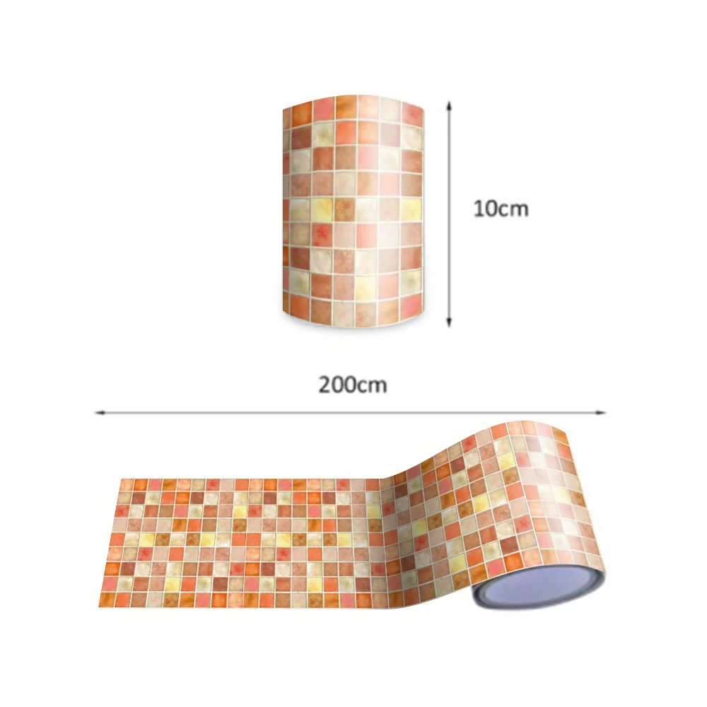 

Funlife 10x200cm Mosaic Wall Stickers Easy to Clean Kitchen Home Decoration Wall Border Peel & Stick Waterproof Tile Stickers