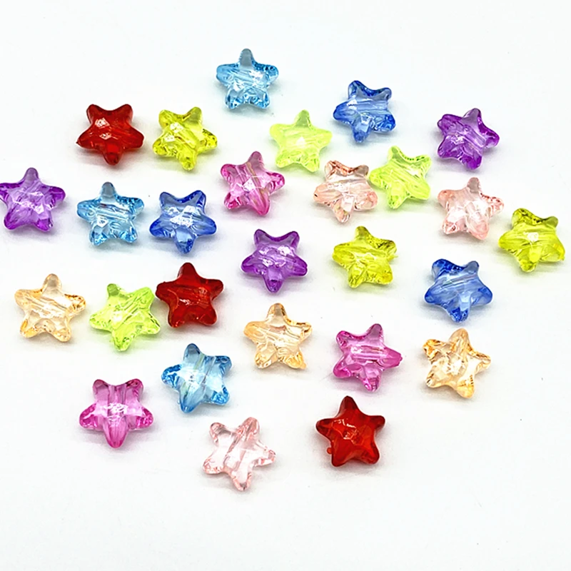 Прозрачные пластиковые бусины со звездами для изготовления ювелирных изделий