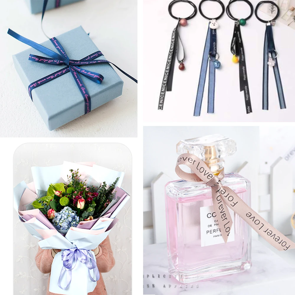 Лента с надписью Miss You шелковая атласная лента для упаковки подарков