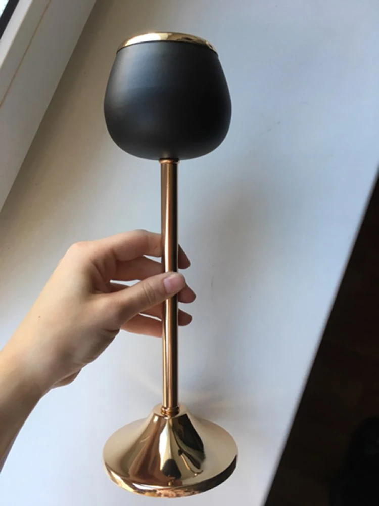 Блестящая вечеринка золотой + черный металлический подсвечник Свадебный