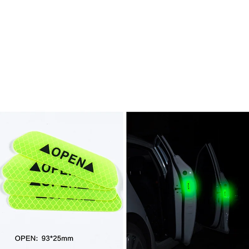 4 шт. защитные светоотражающие наклейки для дверей автомобиля Fiat 500 600 500l 500x punto stilo