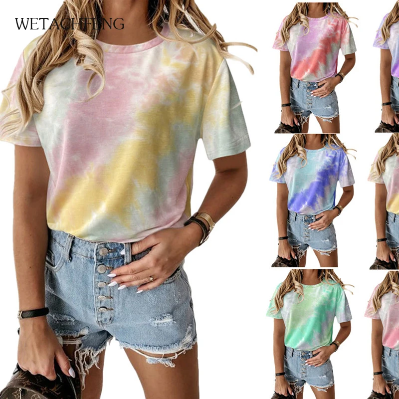 Женская летняя обувь галстук бабочка Дэй футболки с круглым вырезом и принтом