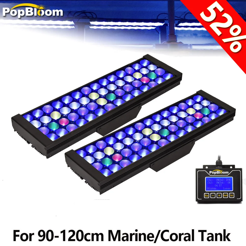 Освещение для аквариума popblom светодиодное освещение морского светодиодная лампа