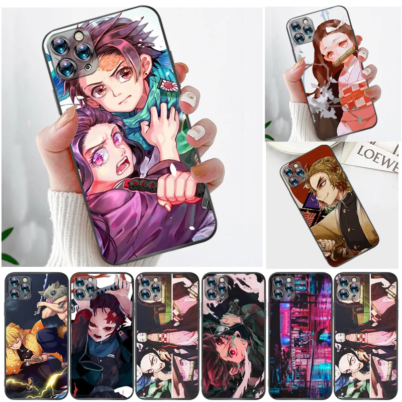 

Demon Slayer Kimetsu No Yaiba Kamado Nezuko Kamado Tanjirou Agatsuma Zenitsu Phone Case For iPhone 11 11Pro MAX Carcasa Coque