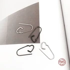 LKO Настоящее серебро 925 пробы Серьги-крючки в форме сердца для женщин простой дизайн милые милые серьги для девочек ювелирные изделия