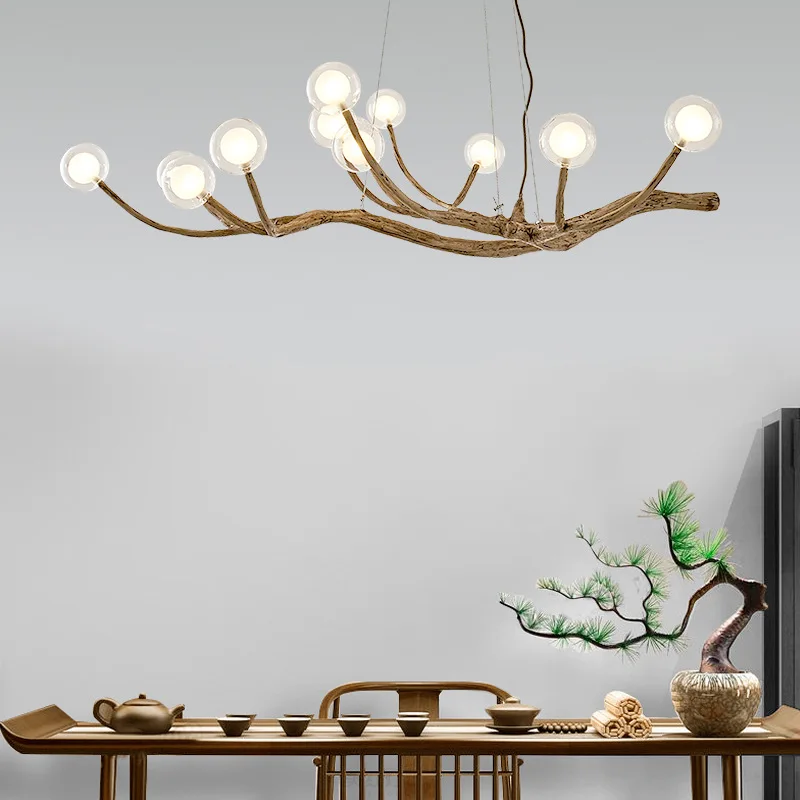 Оригинальная деревянная цветная креативная люстра в скандинавском филиале