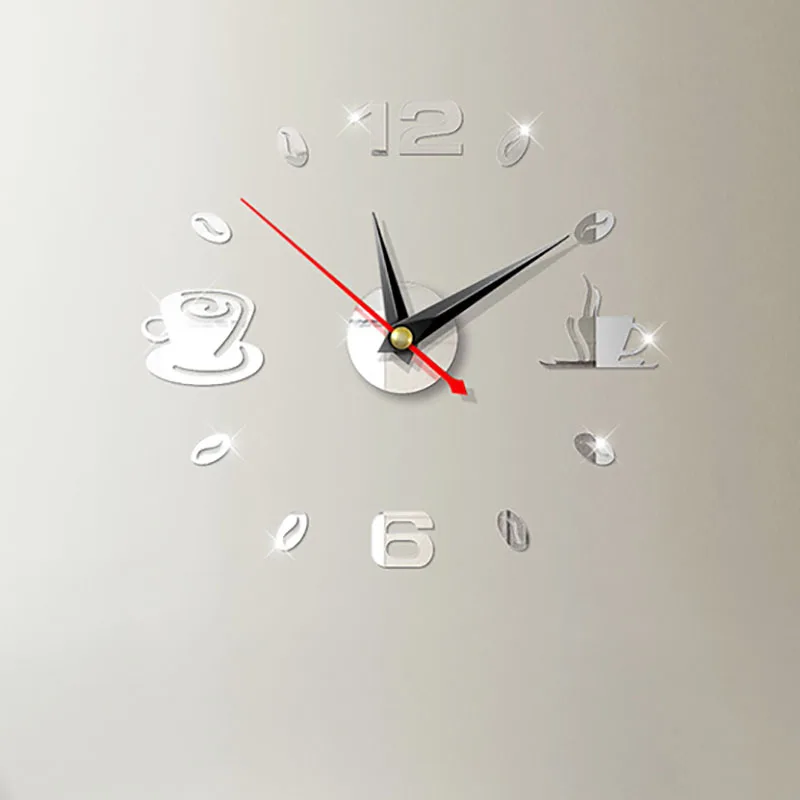 Новые 3D настенные часы большие акриловые зеркальные наклейки аксессуары для