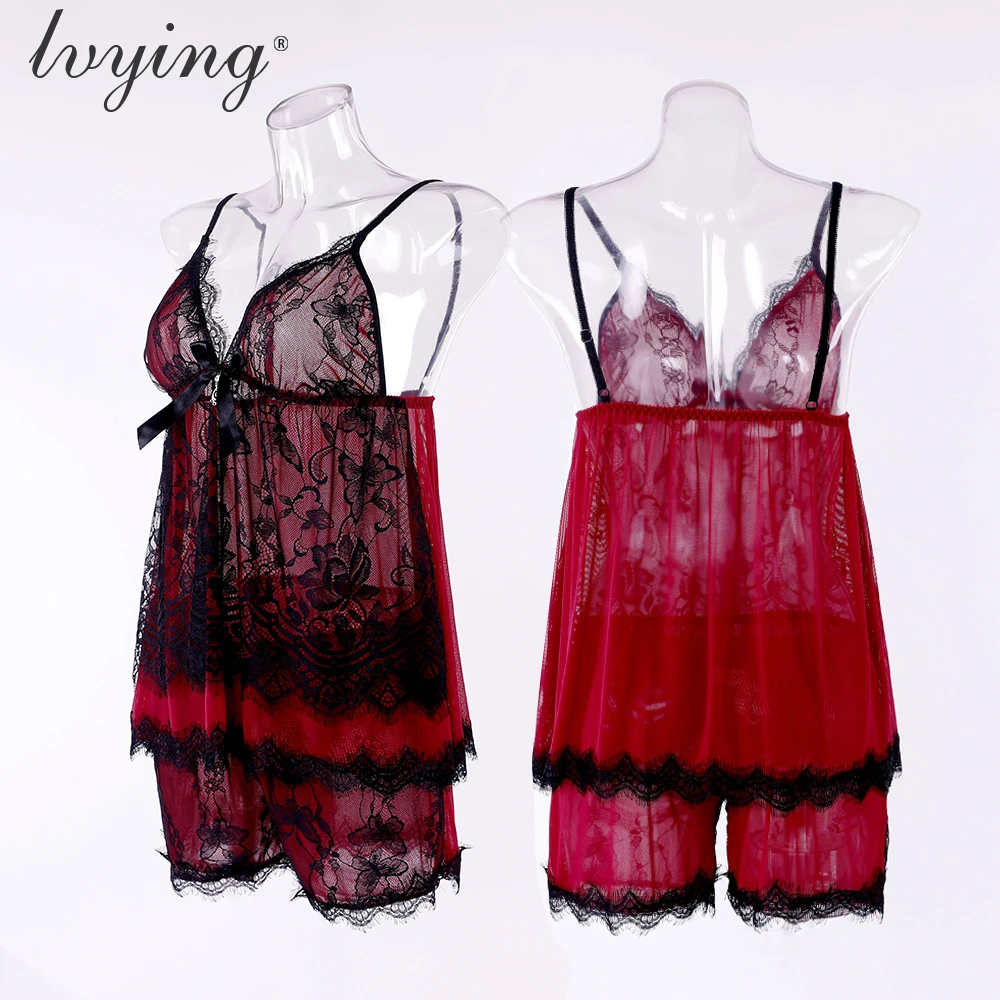 Сексуальная кружевная женская пижама ночное платье женское белье пижамы ночная