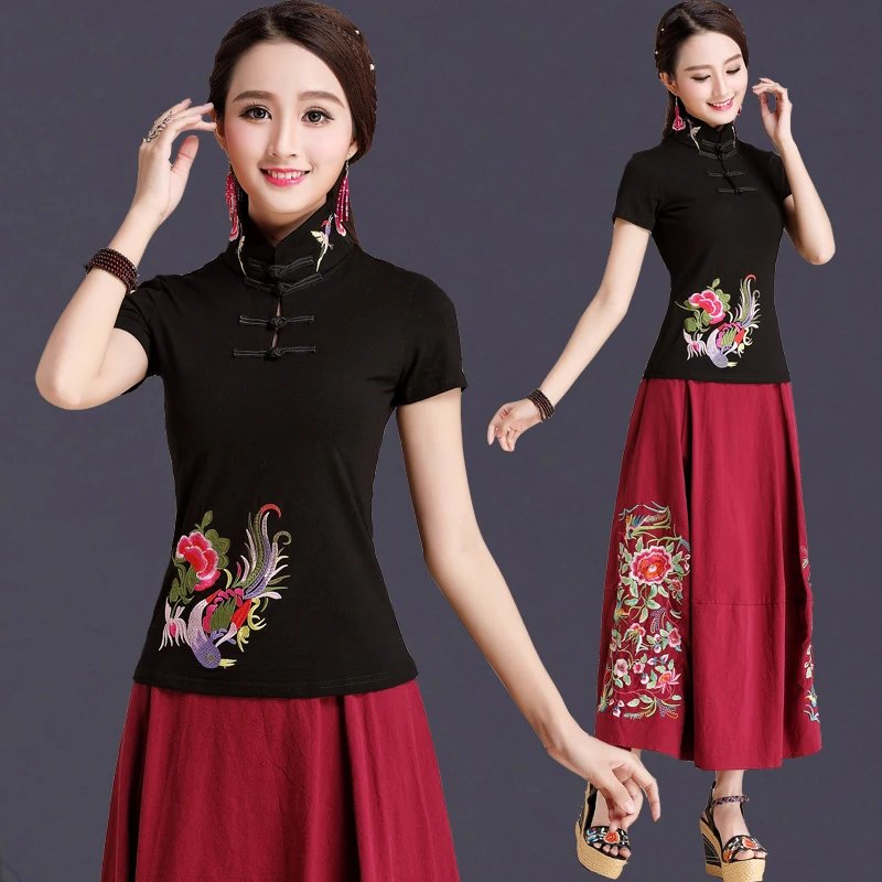 Cheongsam Топ традиционная китайская одежда для женщин с длинным рукавом размера плюс 5XL рубашка хлопковая винтажная одежда Топ Футболка Блузка рубашка