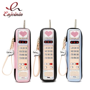 Новинка 2021, повседневная женская вечерние-Сумочка для телефона в стиле ретро, модный вечерний клатч, кошелек из искусственной кожи с мультяшным принтом