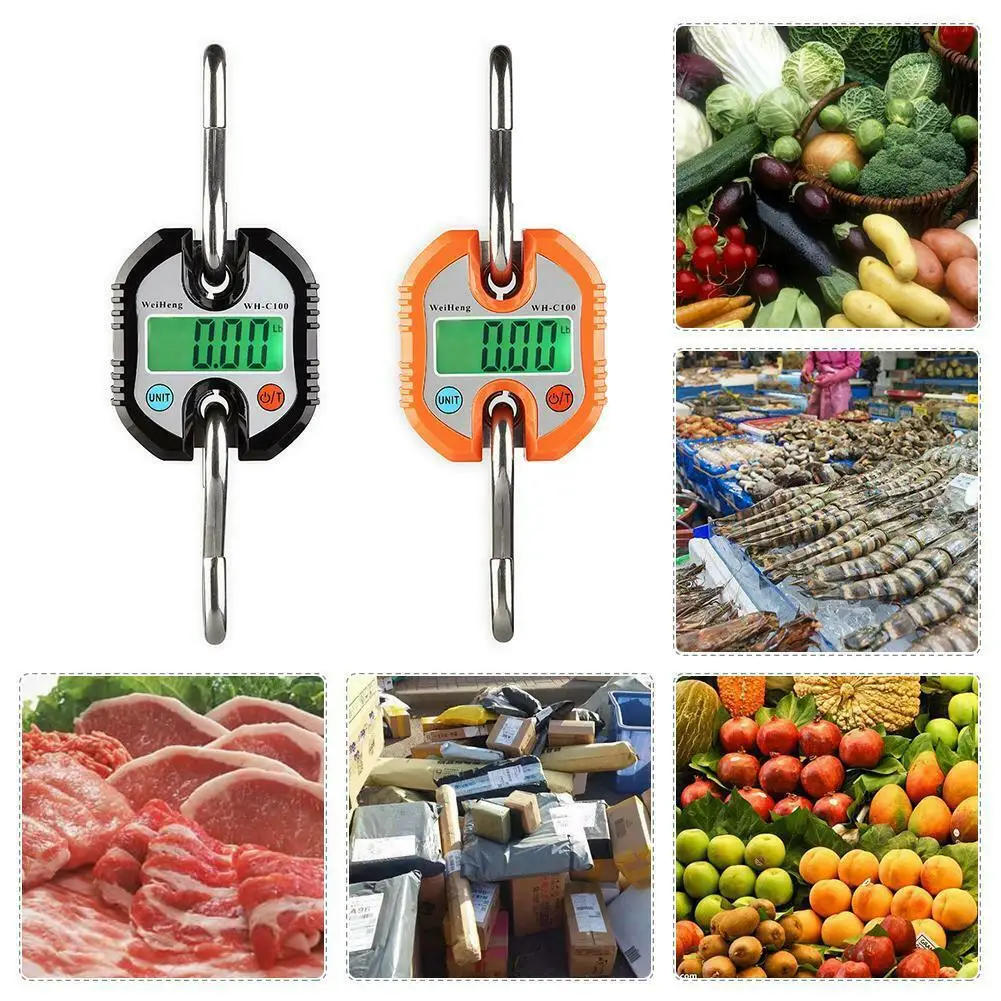 

150kgX50g Mini Heavy Duty Electronic Digital Hook Scale Hanging Crane Scale LCD Balance Weight Kitchen Weight Tool