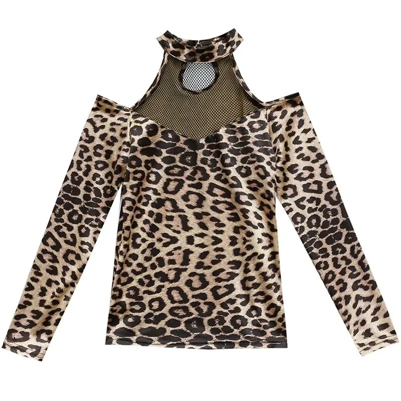 

2020 New Women Shirt Latin Dance Dress Leopard Tops Women Strapless Female Latin Dancing Clothes Belly Ballroom Tango Shirt 3XL