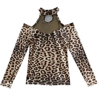 2020 new women shirt latin dance dress leopard tops women strapless female latin dancing clothes belly ballroom tango shirt 3xl