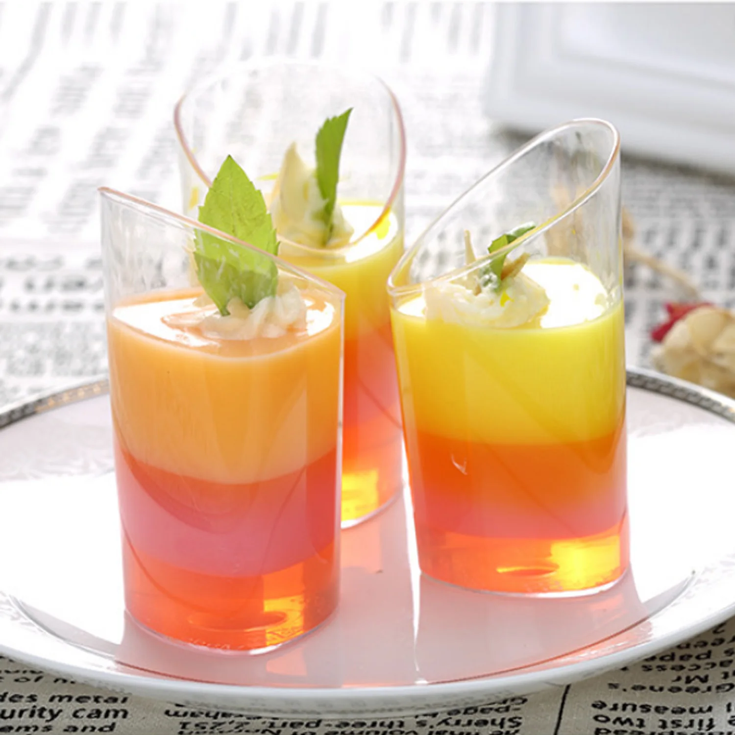 20 шт. мини десертные чашки прозрачная пластиковая сервировочная чаша с ложками