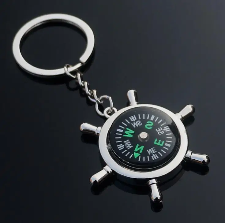 Высокая штурвал компас брелок с компасом Мини Компас King кольцо карман на