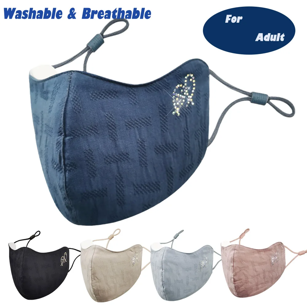 

Маска для взрослых с пайетками PM2.5 уличная моющаяся многоразовая дышащая Маска уличная хлопковая Маска для лица для женщин Маска для коспле...