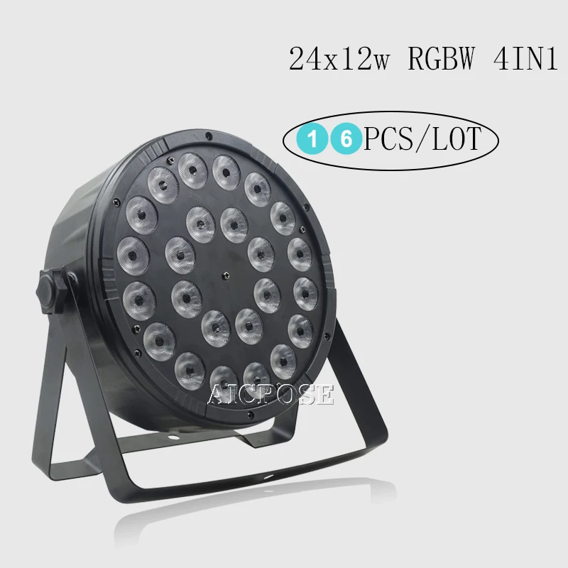 16 шт./лот 24x12 Вт RGBW 4 в 1 светодиодный Par Светильник 24*12 с DMX512 Диско светильник s