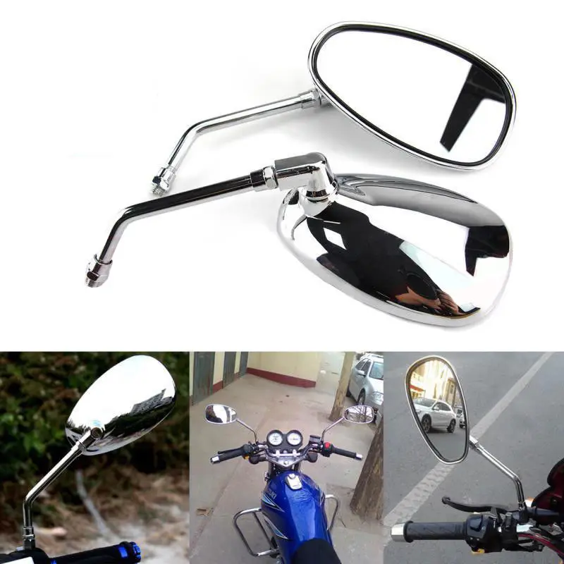 Хромированные зеркала заднего вида для Honda Suzuki Kawasaki Harley Yamaha V Star XVS 650 1100 Custom Silverado