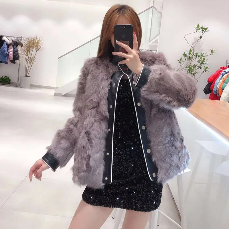 

Short Coat Women Wwinter 2021 New Fashion Streetwear Female Real Sheep Fur Genuine Leather Jacket Solid Color Thick Warm FN0066