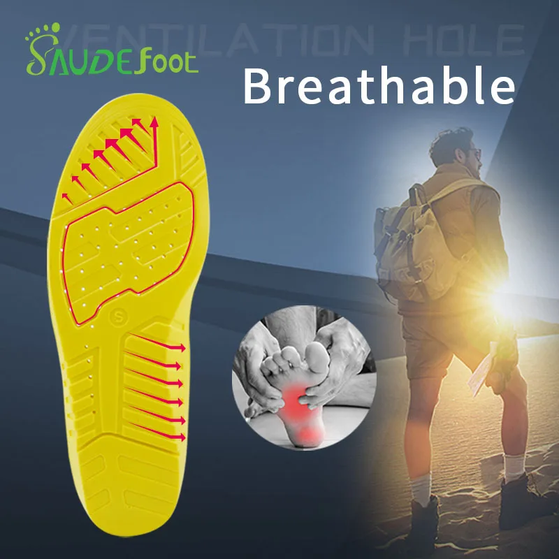 Saudefoot полиуретановые стельки желтый Memory Foam обувь наколенники высокие эластичные