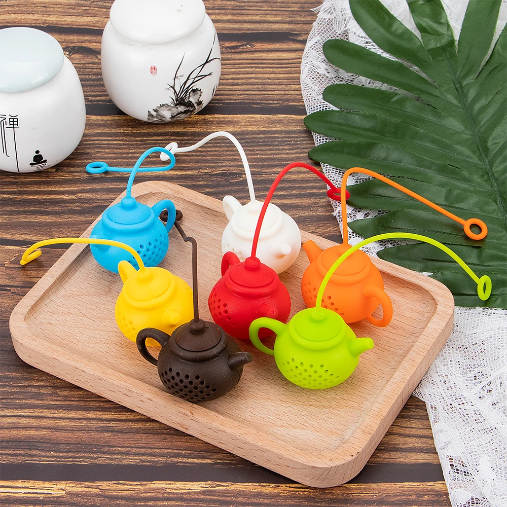 

1PC Creative Teapot-Shape Tea Infuser Strainer Silicone Tea Bag Leaf Filter Diffuser Teaware Teapot Accessory Kitchen Gadget Hot