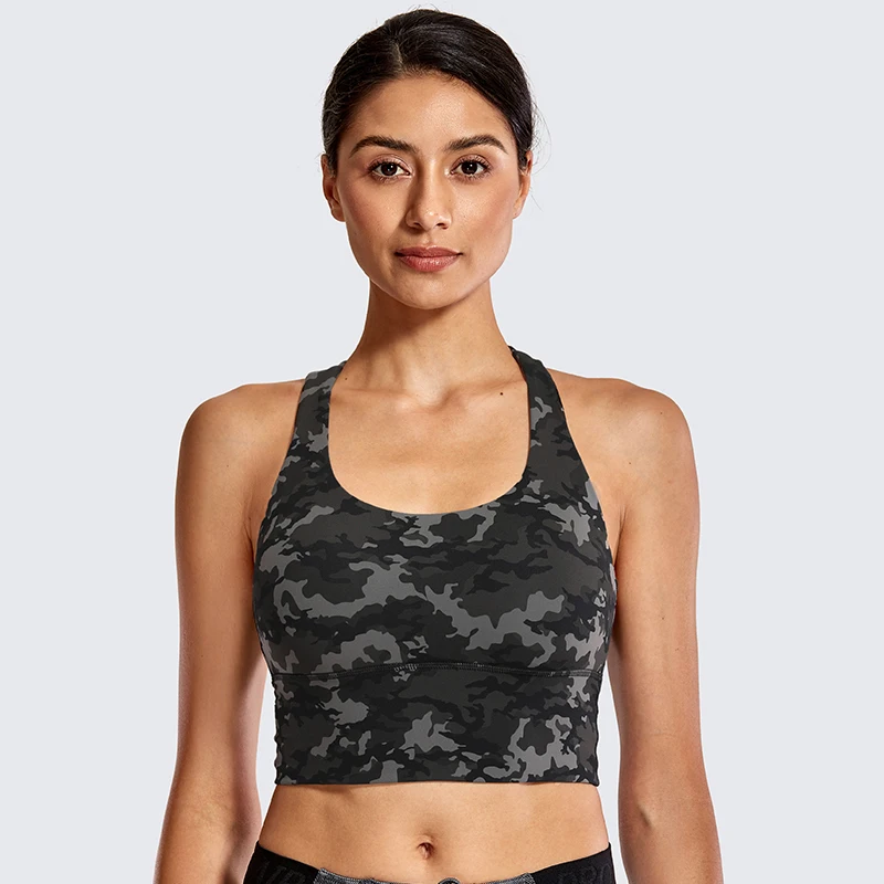 Camo Multi 1 SYROKAN женский спортивный бюстгальтер со средней поддержкой и бретельками на спине - Цвет: Camo Multi 1