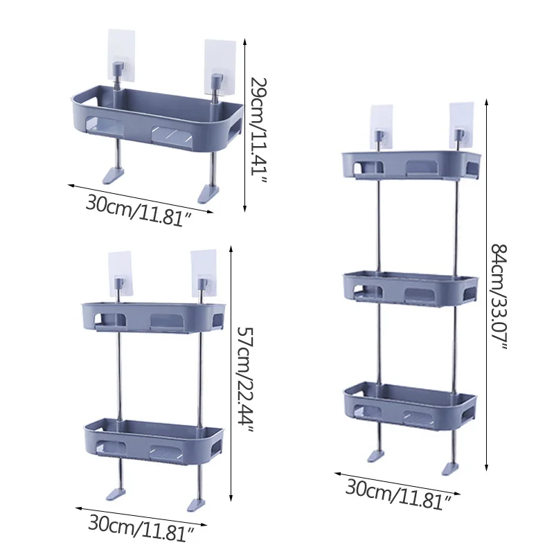 

Storage Shelf Bathroom Shelf Multifunctional Bathroom Supplies Suction Wall Toilet Plastic Storage Rack Wall-Mounted