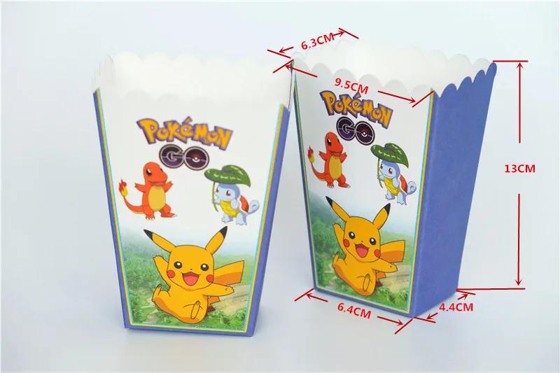 Коробка для попкорна с покемоном Подарочная коробка детского дня рождения