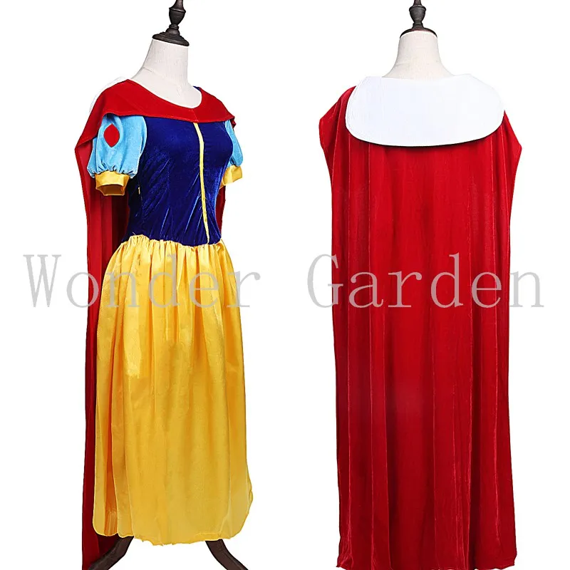 Новая женская взрослая Леди Женщины Белоснежка платье принцессы с накидка