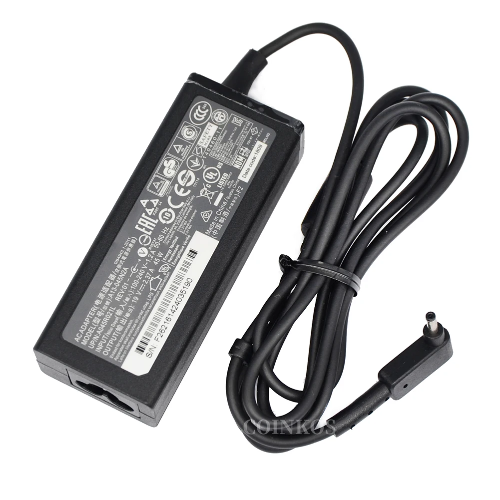 19V 2.37A 3.0mm Laptop Power Adapter AC Charger for Acer Swift 3 SF314-51-52W2 SF314-51-57Z3 ADP-45ZD B 45W Battery Supply