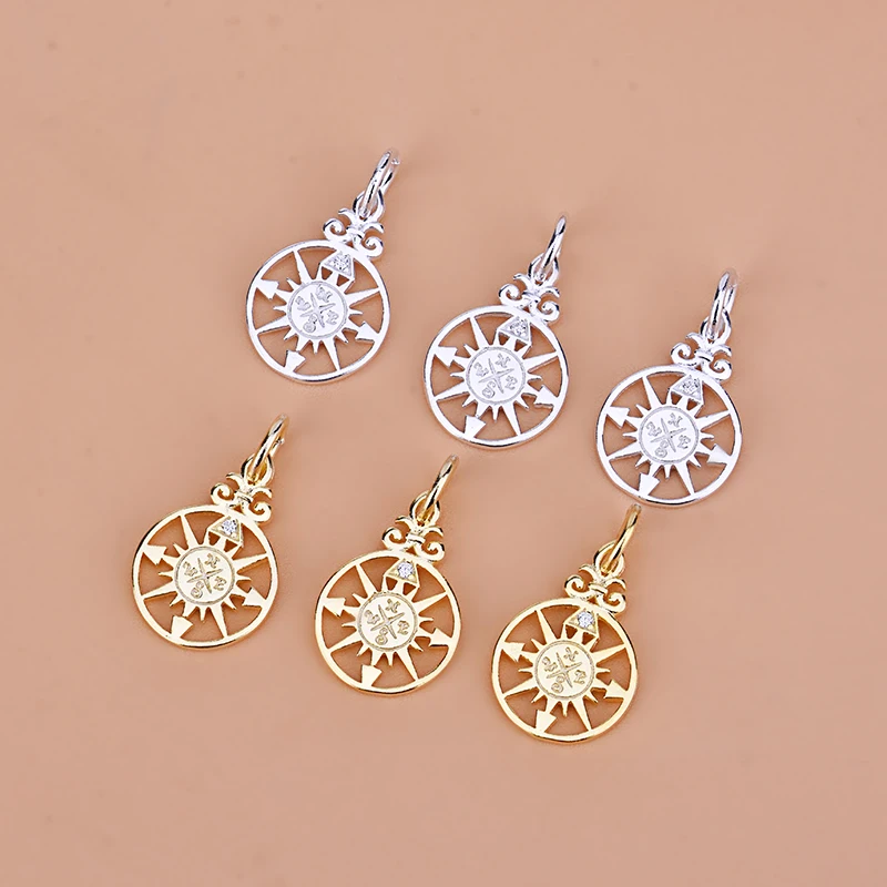 Европейские и американские винтажные в форме компаса кулон из стерлингового