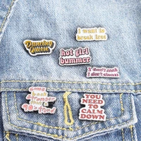 fun slogan banner enamel pins the power of words metal brooch bag lapel pin badge cartoon gift for kids friends drop shipping