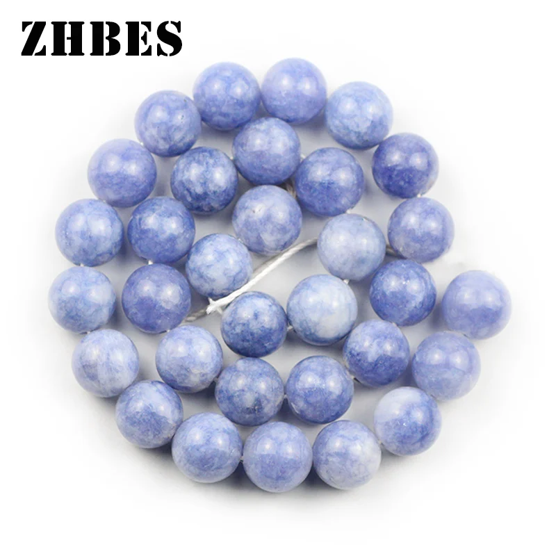 

Natural Stone Royal blue sea Stone Spacers 6/8/10/12mm Blue Round Loose space Beads for Jewelry Making DIY Bracelet Accessories